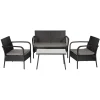 Loungesets-Happy Garden Tuinmeubilair LIPARI - Zwart - Geweven hars