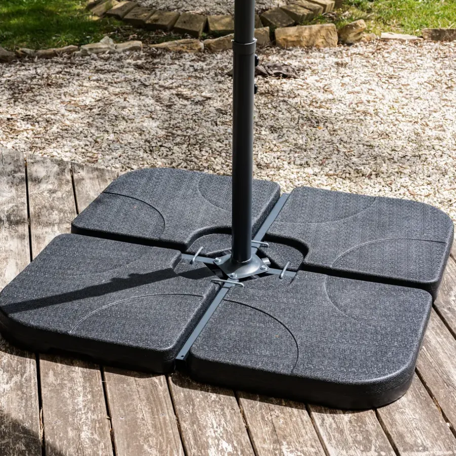 Parasolvoeten-Happy Garden Zonnescherm QUIBERON - Zwart - Plastic