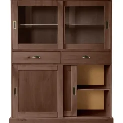 Loft24 Harry - Kast met 2 glazen deuren en 2 deuren bruin grenen
