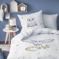 Kinderdekbedovertrekken-Harry Potter Dekbedovertrek Owl - Eenpersoons - 140 x 200 cm - Katoen