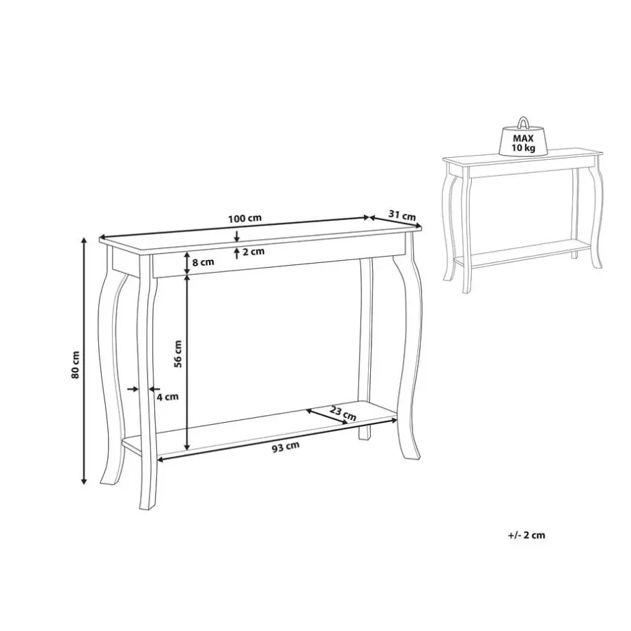 Beliani HARTFORD - Consoletafel - Zwart - MDF