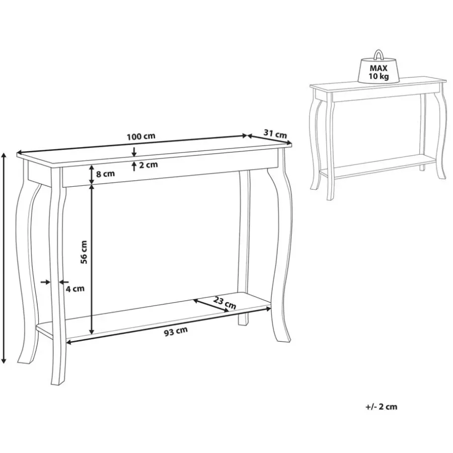 Beliani HARTFORD - Consoletafel - Zwart - MDF