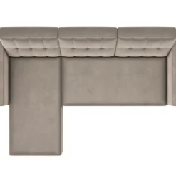 Slaapbanken|Slaapbanken-Dorel Home Hartford - 3-zits slaapbank in taupe fluweel
