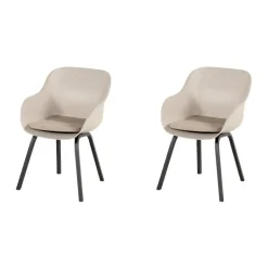 Hartman Le Soleil Element dining armstoel - Soft Taupe/Black - 2 st.