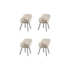 Hartman Le Soleil Element dining armstoel - Soft Taupe/Black - 4 st.