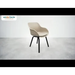 Hartman Le Soleil Element dining armstoel - Soft Taupe/Black - 4 st.