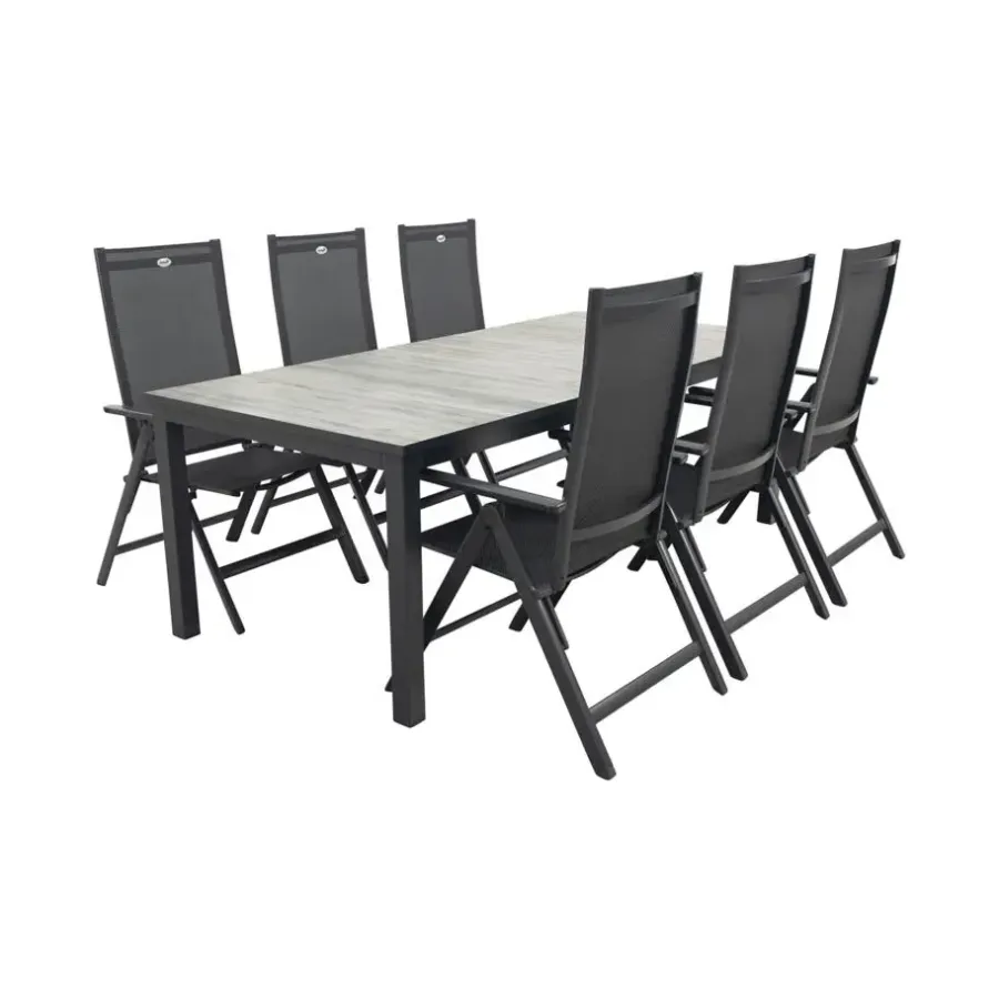 Tuinsets-Hartman Napoli/Comino verstelbare tuinset (7-delig) - 223x105 cm