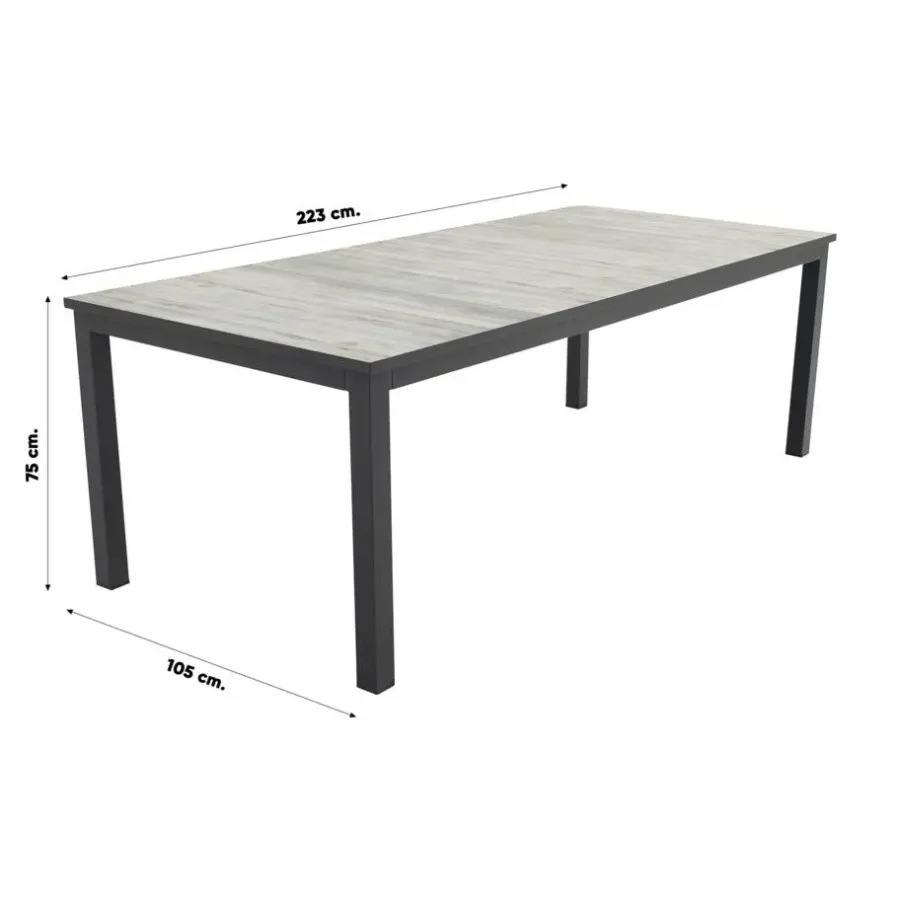 Tuinsets-Hartman Napoli/Comino verstelbare tuinset (7-delig) - 223x105 cm
