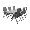 Tuinsets-Hartman Napoli/Soreno deens ovale verstelbare tuinset 240x110 cm. - Licht grijs