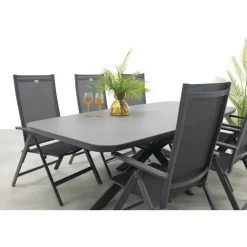 Tuinsets-Hartman Napoli/Soreno deens ovale verstelbare tuinset 240x110 cm. - Licht grijs