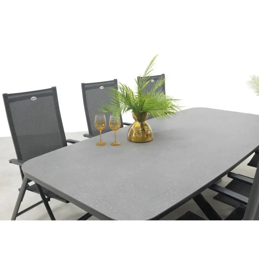 Tuinsets-Hartman Napoli/Soreno deens ovale verstelbare tuinset 240x110 cm. - Licht grijs