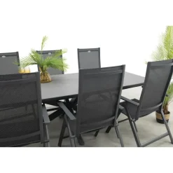 Tuinsets-Hartman Napoli/Soreno deens ovale verstelbare tuinset 240x110 cm. - Licht grijs
