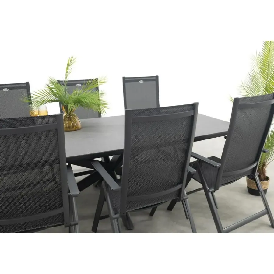Tuinsets-Hartman Napoli/Soreno deens ovale verstelbare tuinset 240x110 cm. - Licht grijs