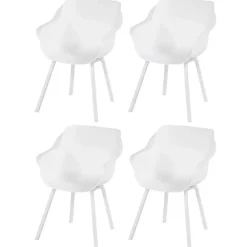 Tuinstoelen-Hartman Sophie Element dining armstoel- wit - 4 st.