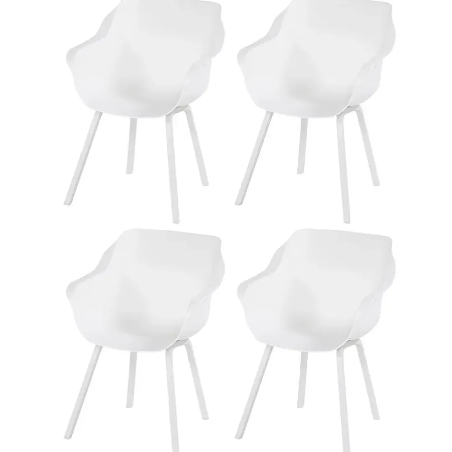 Tuinstoelen-Hartman Sophie Element dining armstoel- wit - 4 st.