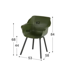 Tuinsets-Hartman Sophie tuinstoel Moss groen/Rome brown 100 cm. - 5-delig