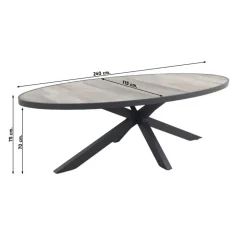 Hartman Sophie/Silva houtlook 240x115 cm. ovale tuinset - 7-delig