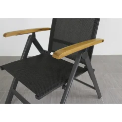 Tuinstoelen-Hartman verstelbare tuinstoel Napoli - Teak armleuning