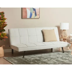 Beliani HASLE - Slaapbank 3-zits - Lichtbeige - Polyester