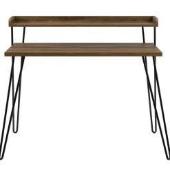 Dorel Home Haven - Bureau in walnoot look met metalen poten