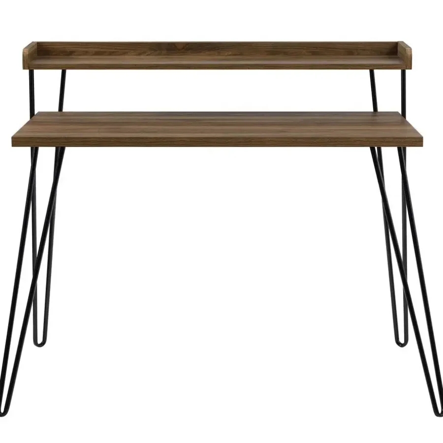 Dorel Home Haven - Bureau in walnoot look met metalen poten
