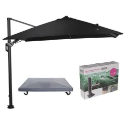 Garden Impressions Hawaii Lumen parasol - zwart doek - incl. 90 kg voet en hoes