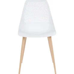 Eetkamerstoelen-Leen Bakker HAZELTON - Set van 4 stoelen - Wit - Synthetisch materiaal