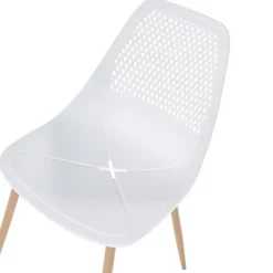 Eetkamerstoelen-Leen Bakker HAZELTON - Set van 4 stoelen - Wit - Synthetisch materiaal