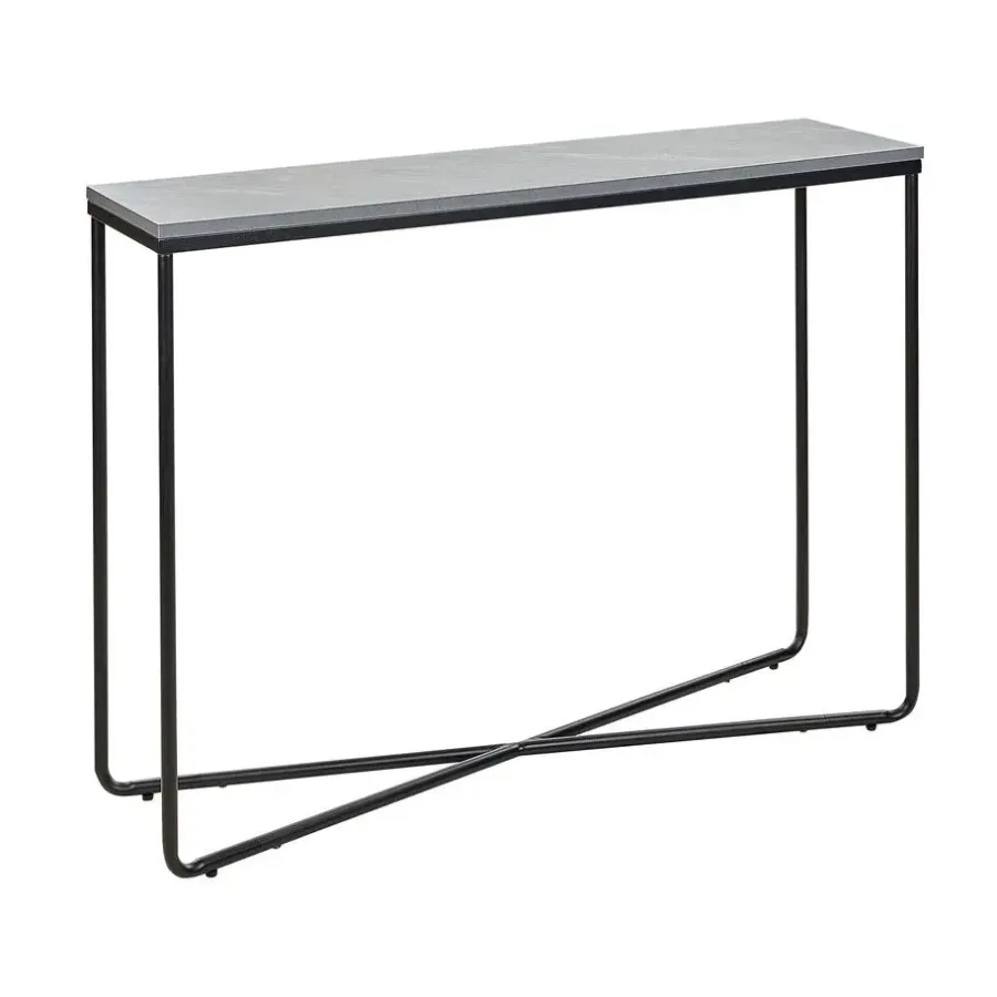 Sidetables-Beliani HAZEN - Sidetable - Grijs/Zwart- MDF