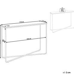 Sidetables-Beliani HAZEN - Sidetable - Grijs/Zwart- MDF