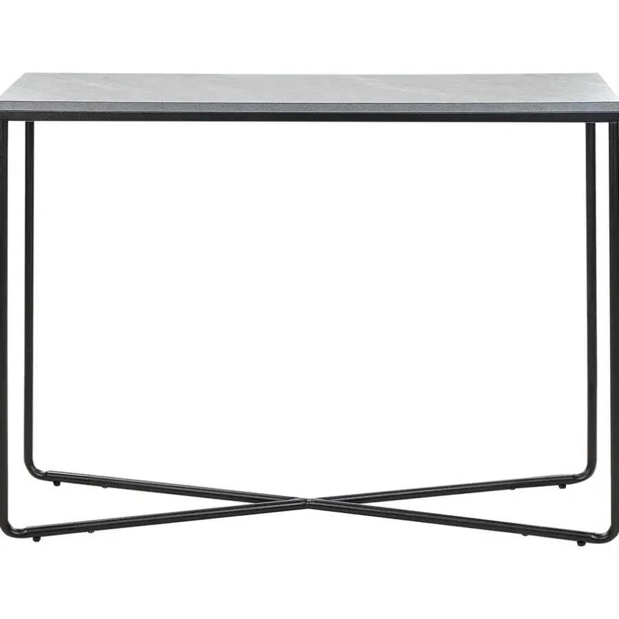 Sidetables-Beliani HAZEN - Sidetable - Grijs/Zwart- MDF