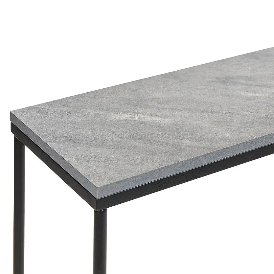 Sidetables-Beliani HAZEN - Sidetable - Grijs/Zwart- MDF