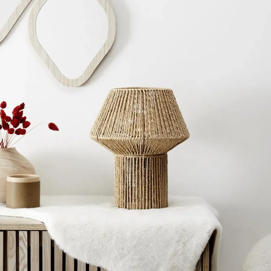 The Home Deco Factory HD Factory Tafellamp Nature - 27x33cm -Boho/ibiza stijl - natuurlijk