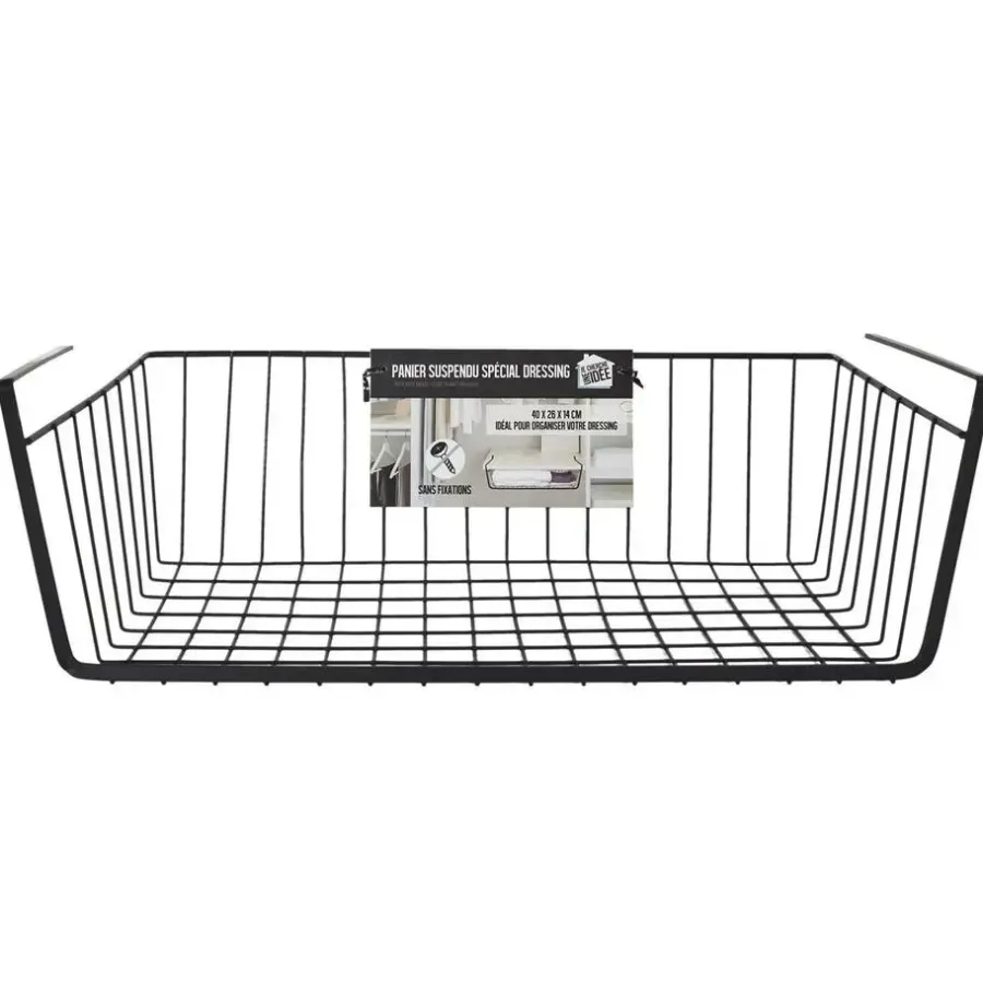 Leen Bakker HDF Hangmand voor kast - metaal - 40 x 26 x 14 cm - zwart