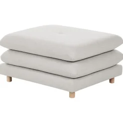 Hockers En Voetenbanken-Leen Bakker HEDEN - Ottomaan - Beige - Polyester