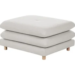 Hockers En Voetenbanken-Leen Bakker HEDEN - Ottomaan - Beige - Polyester