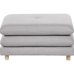 Hockers En Voetenbanken-Leen Bakker HEDEN - Ottomaan - Grijs - Polyester