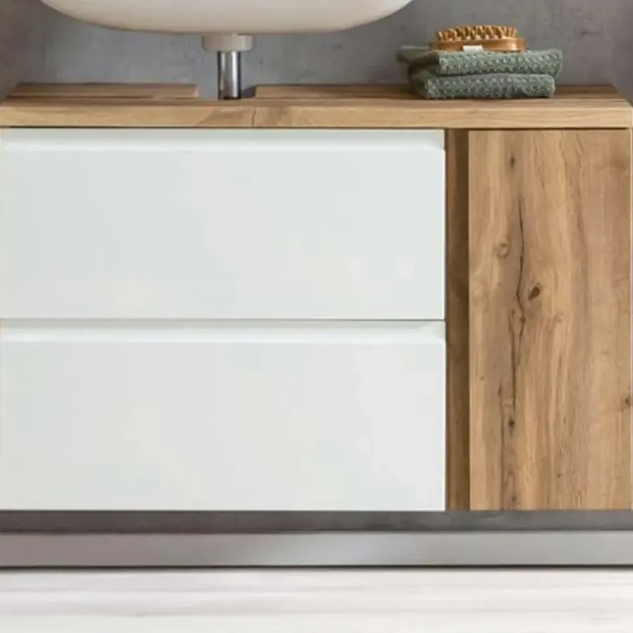 Held Wastafelkast Varese - 85 x 47 x 56 cm - Wotan Oak / White