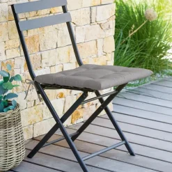 Tuinstoelkussens-Hesperide Stoelkussens - binnen/ buiten stoelen - grijs - 40x4 cm