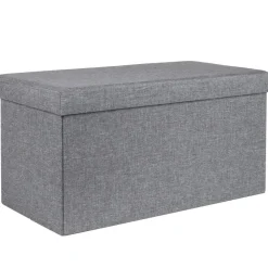 Poefen-HI poef/hocker/opbergbox - grijs - mdf - 76 x 38 cm