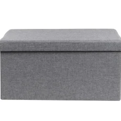 Poefen-HI poef/hocker/opbergbox - grijs - mdf - 76 x 38 cm