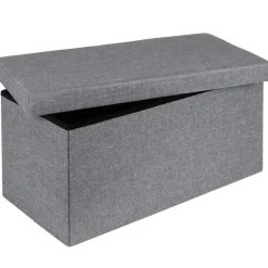 Poefen-HI poef/hocker/opbergbox - grijs - mdf - 76 x 38 cm