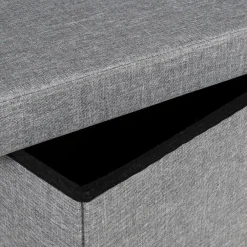 Poefen-HI poef/hocker/opbergbox - grijs - mdf - 76 x 38 cm