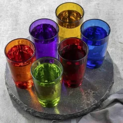 Waterglazen-HI Waterglazen/drinkglazen - 6x - kleurenmix - 320 ml