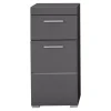 Hioshop AmandaMando badkamerkast 1 deur- 1 lade grijs- grijs hoogglans