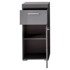 Hioshop AmandaMando badkamerkast 1 deur- 1 lade grijs- grijs hoogglans
