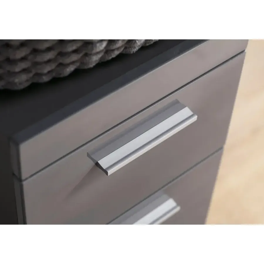 Hioshop AmandaMando badkamerkast 1 deur- 1 lade grijs- grijs hoogglans