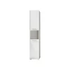Hioshop AmandaMando kolomkast 2 deuren- 1 open vak wit- wit hoogglans