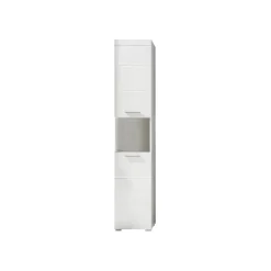 Hioshop AmandaMando kolomkast 2 deuren- 1 open vak wit- wit hoogglans