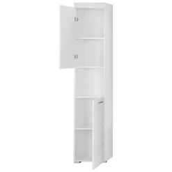 Hioshop AmandaMando kolomkast 2 deuren- 1 open vak wit- wit hoogglans